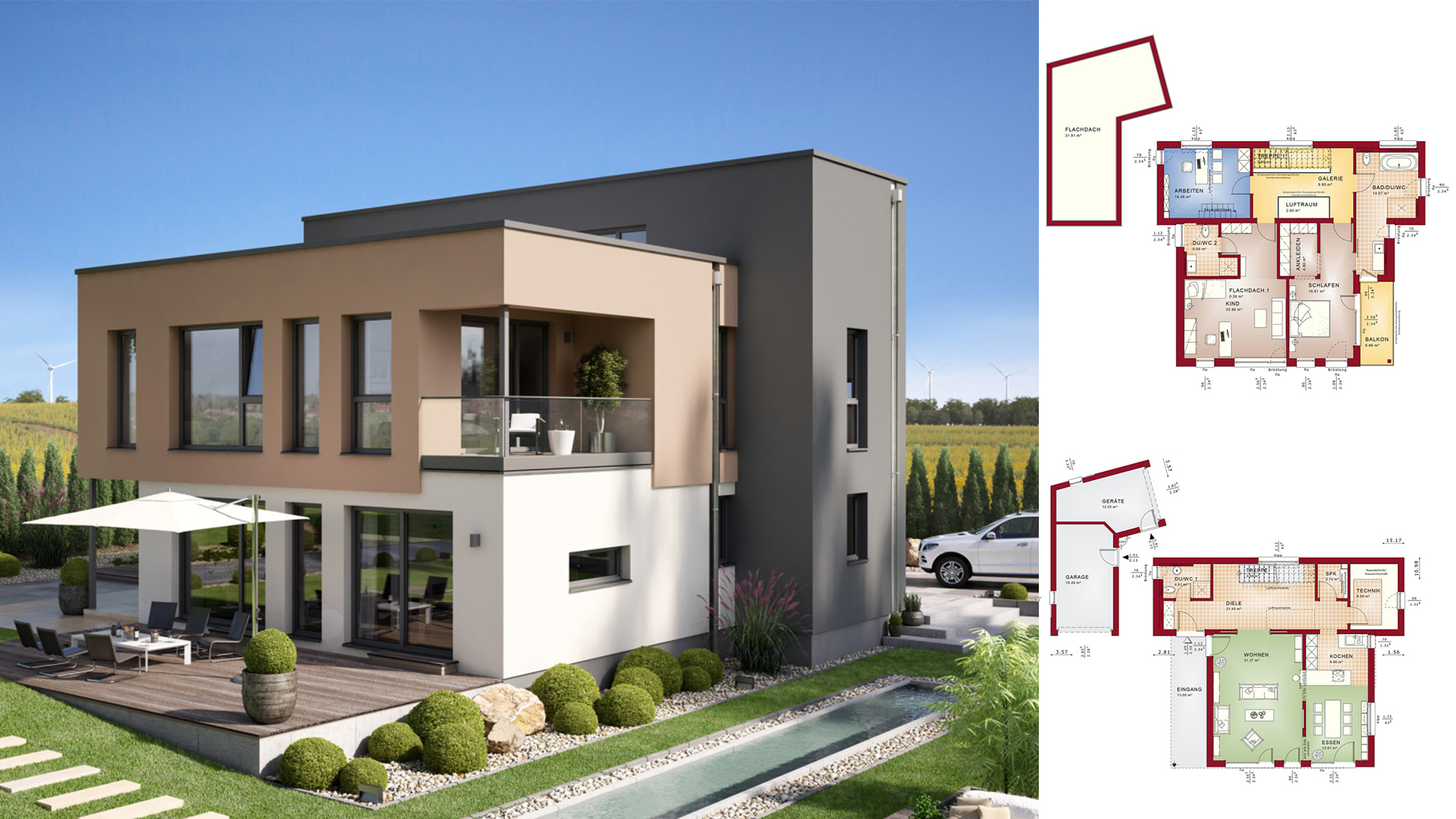 3 Bedrooms Home Design Concept-M 198