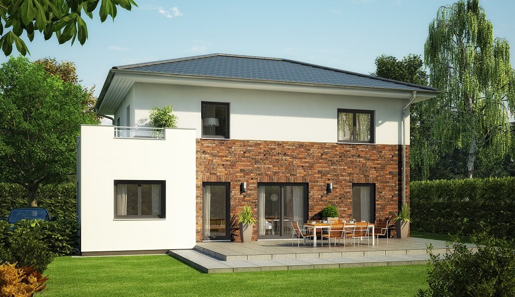 The single 4 Bedrooms family house plan 9.5x13m
