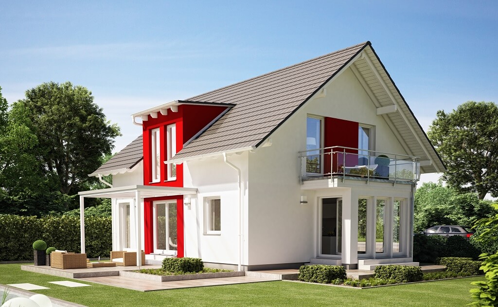 4 Rooms Modern House Design with pitched roof