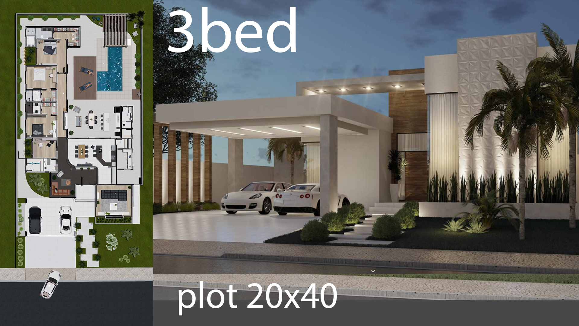 Home Design 20×40 Meter 3 suites