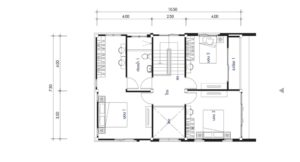 House design plan 7.7x10.7m with 5 bedrooms - Home Ideas