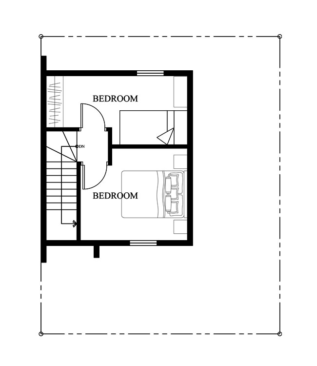 Small Home Design Plan 7x9m with 2 Bedrooms - House Plans 3D