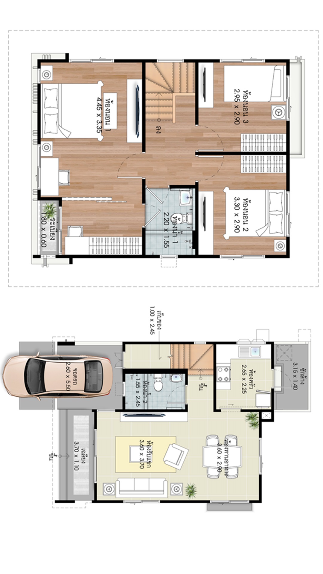 Home Design Plans 6.5x9m With 3 Bedrooms - Home Ideas