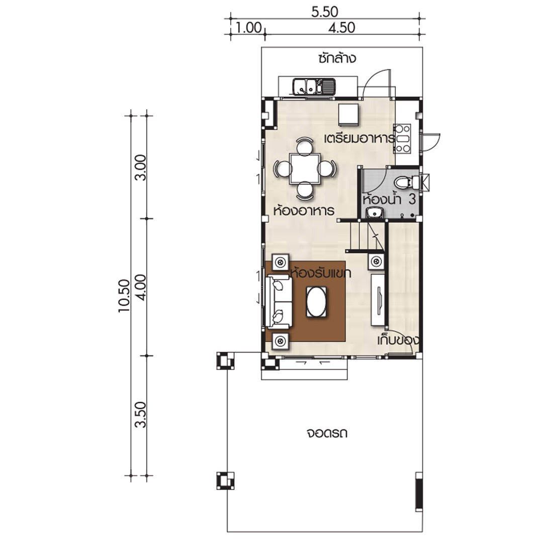 small-house-plans-5-5x10-5m-with-2-bedrooms-house-plans-3d