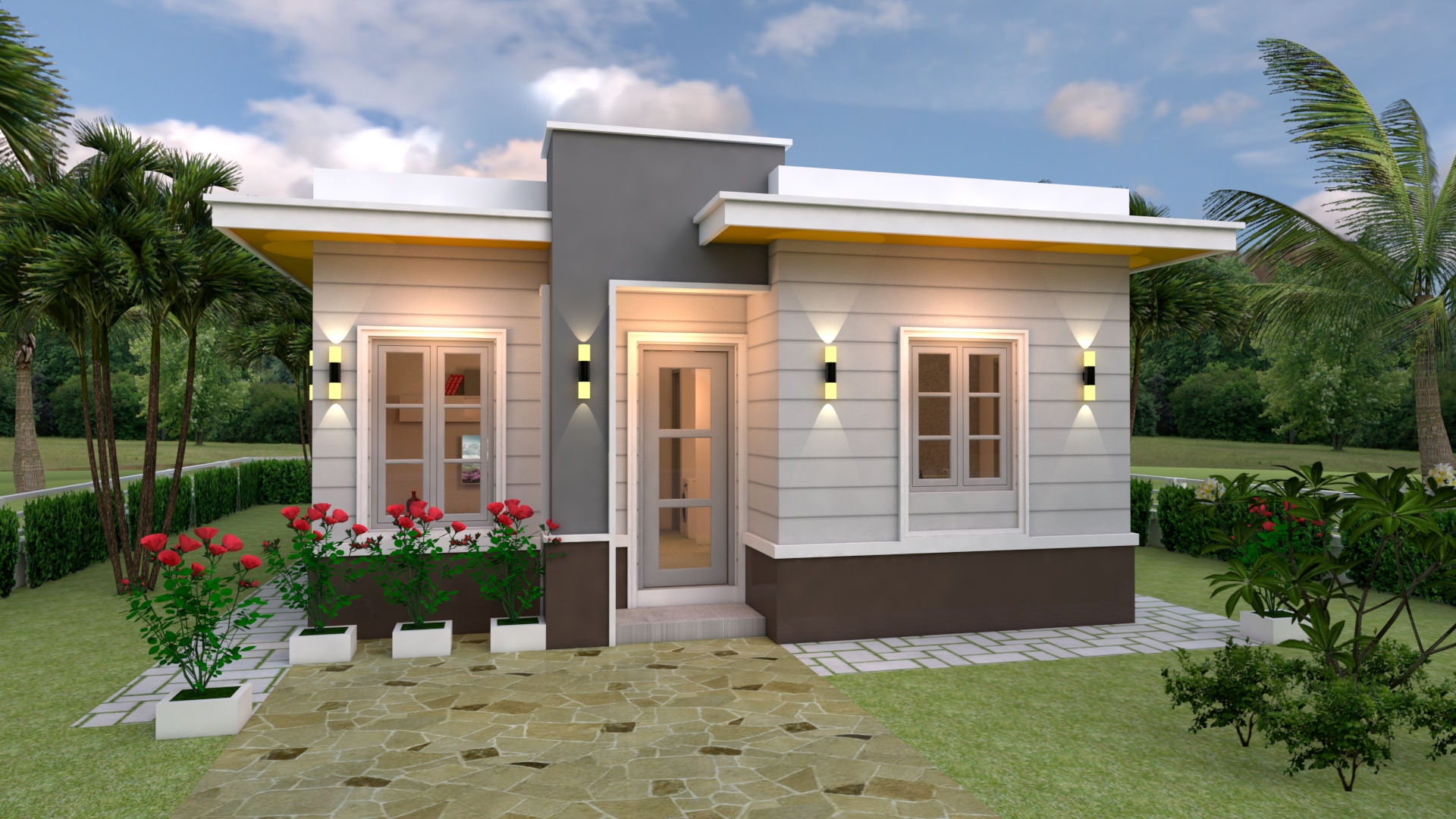 House Plans 7×10 with 3 Bedrooms with terrace roof