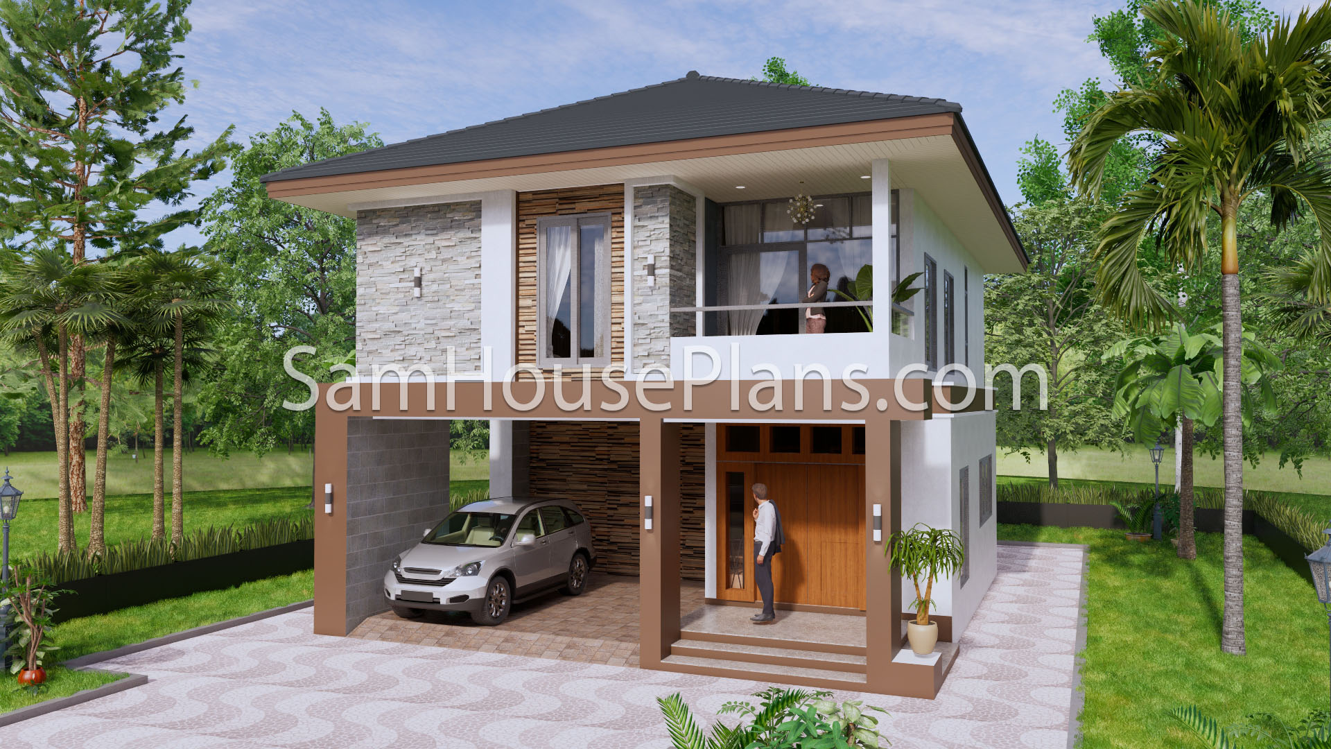 27x40 Feet House Plans 8x10 Meters 4 Bedrooms A1