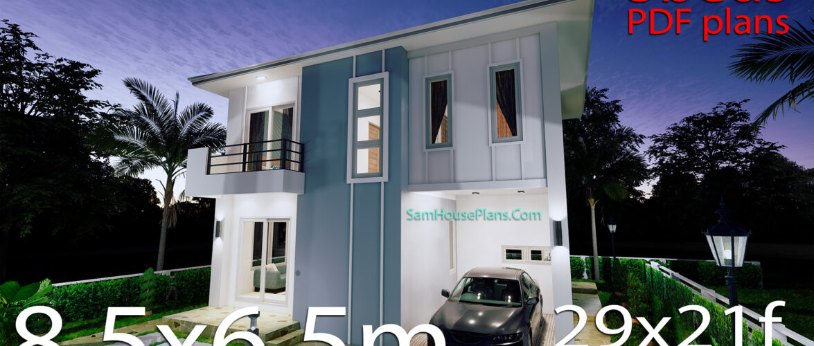 Small House Design 8.5X6.5 M 3 Bedrooms