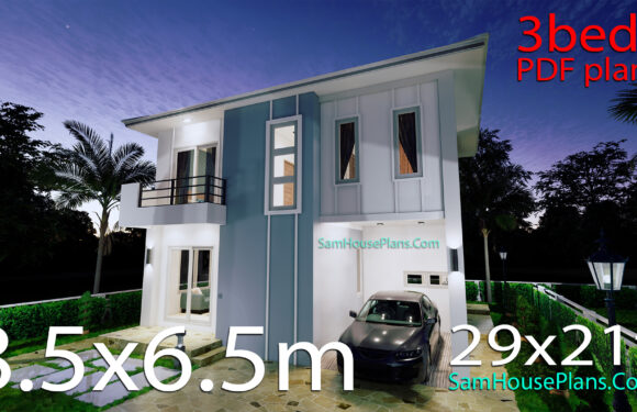Small House Design 8.5X6.5 M 3 Bedrooms